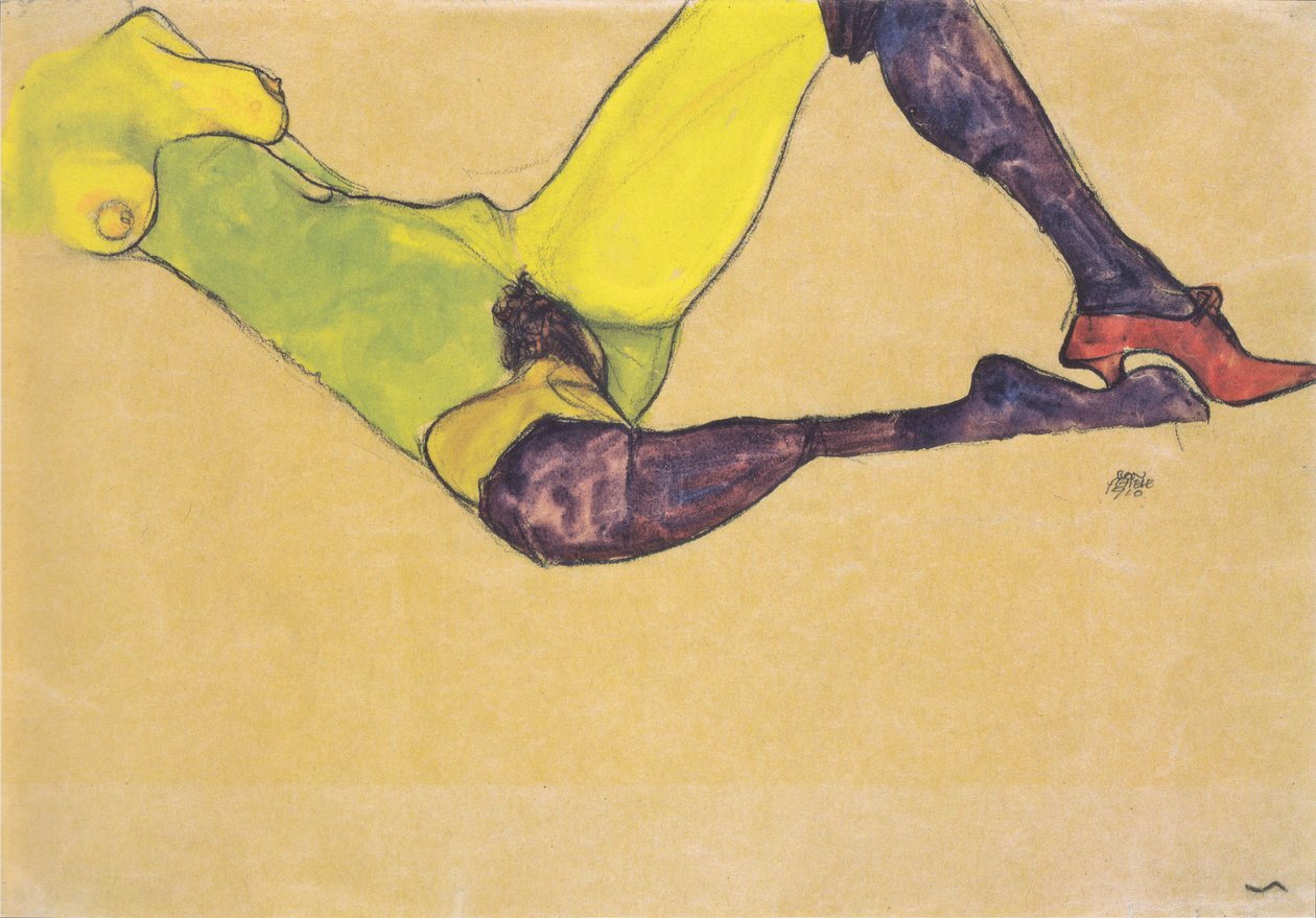 Torso de desnudo femenino acostado de Egon Schiele