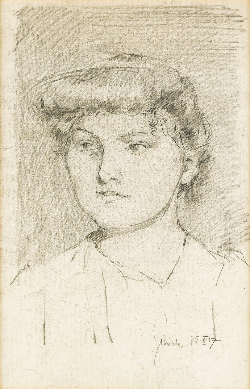 Retrato de una niña joven de Egon Schiele