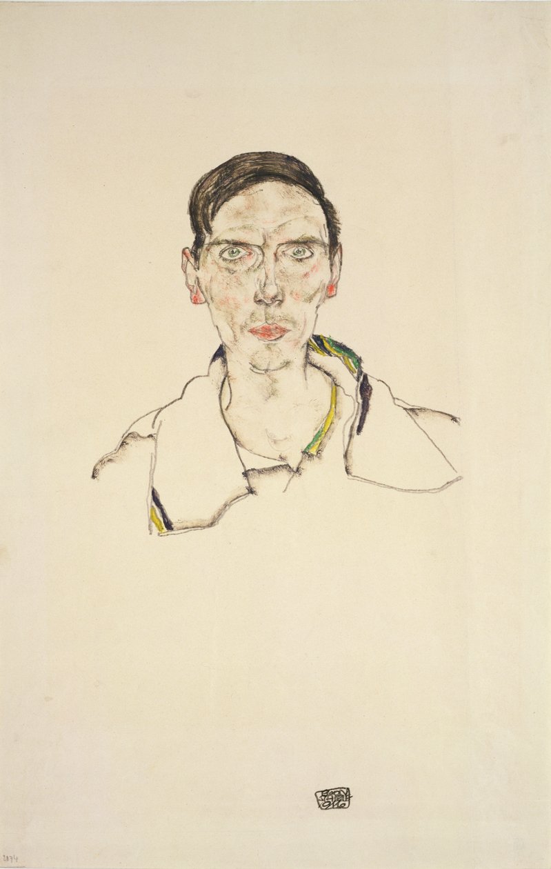 Retrato de un joven con ropa deportiva, 1916 de Egon Schiele