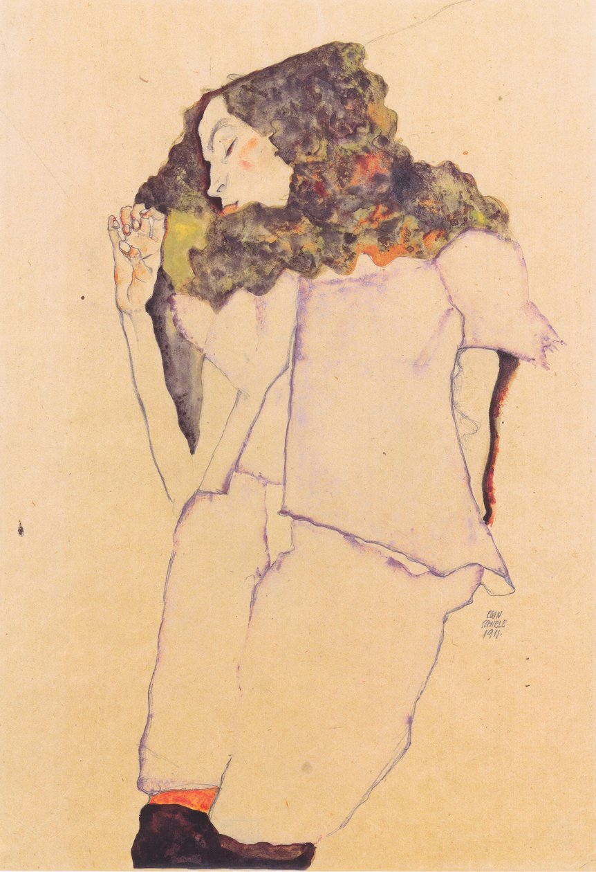 Niña durmiente de Egon Schiele