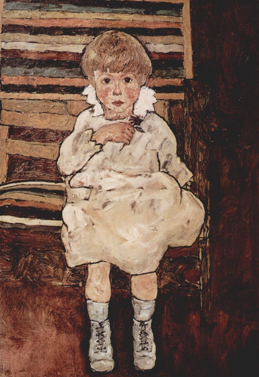 Niño sentado de Egon Schiele