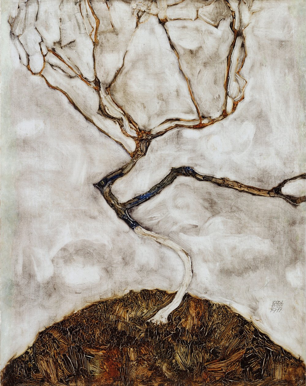 Árbol pequeño en otoño tardío de Egon Schiele