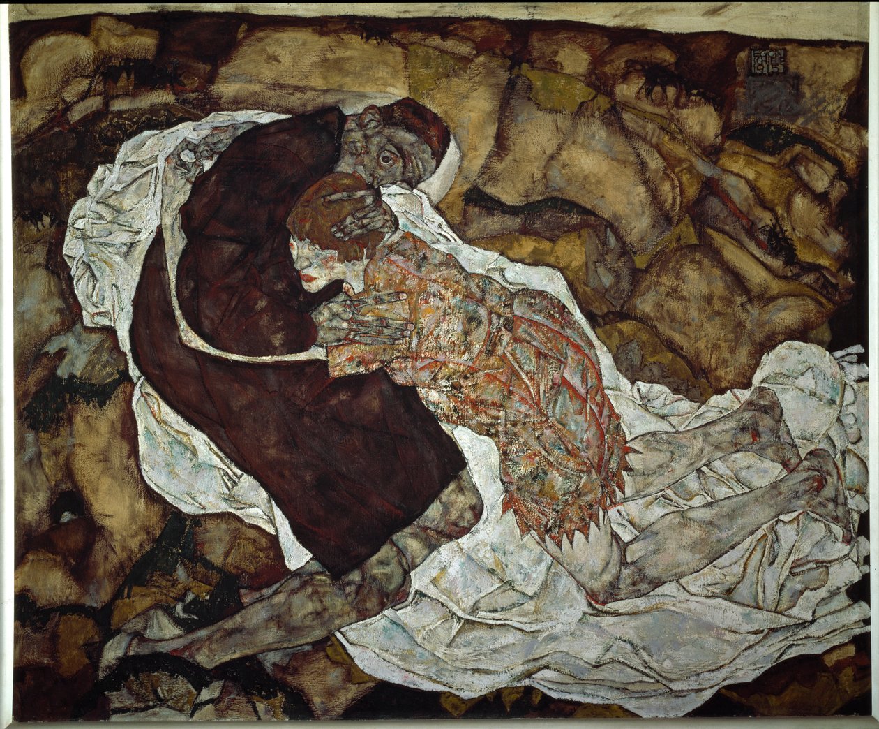 Mujer y muerte de Egon Schiele