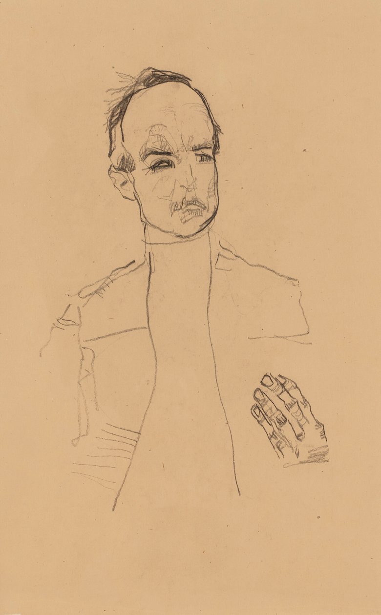 2022 NYR 20682 0724 001(egon schiele niño sentado con las manos cruzadas retrato estudio dr oska011034) de Egon Schiele