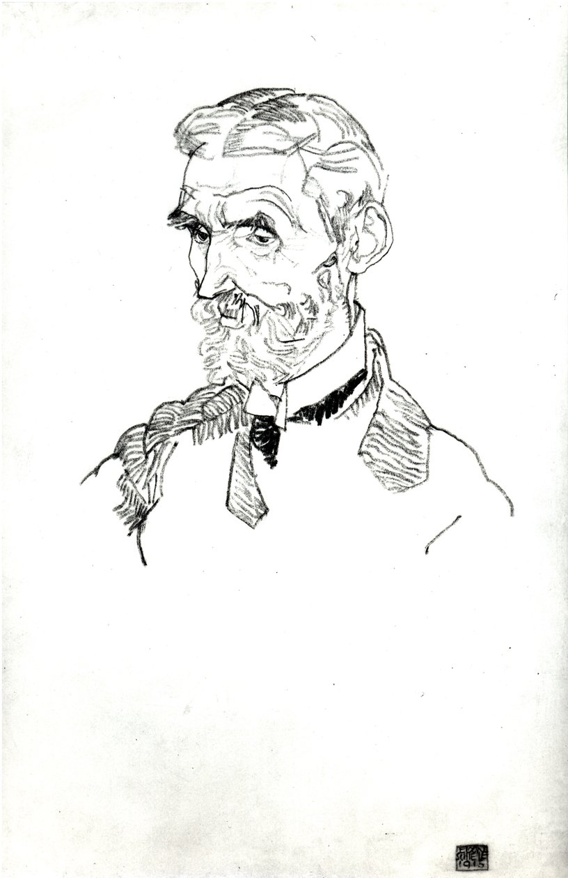 Retrato del suegro del artista, Johann Harms, 1915 de Egon Schiele