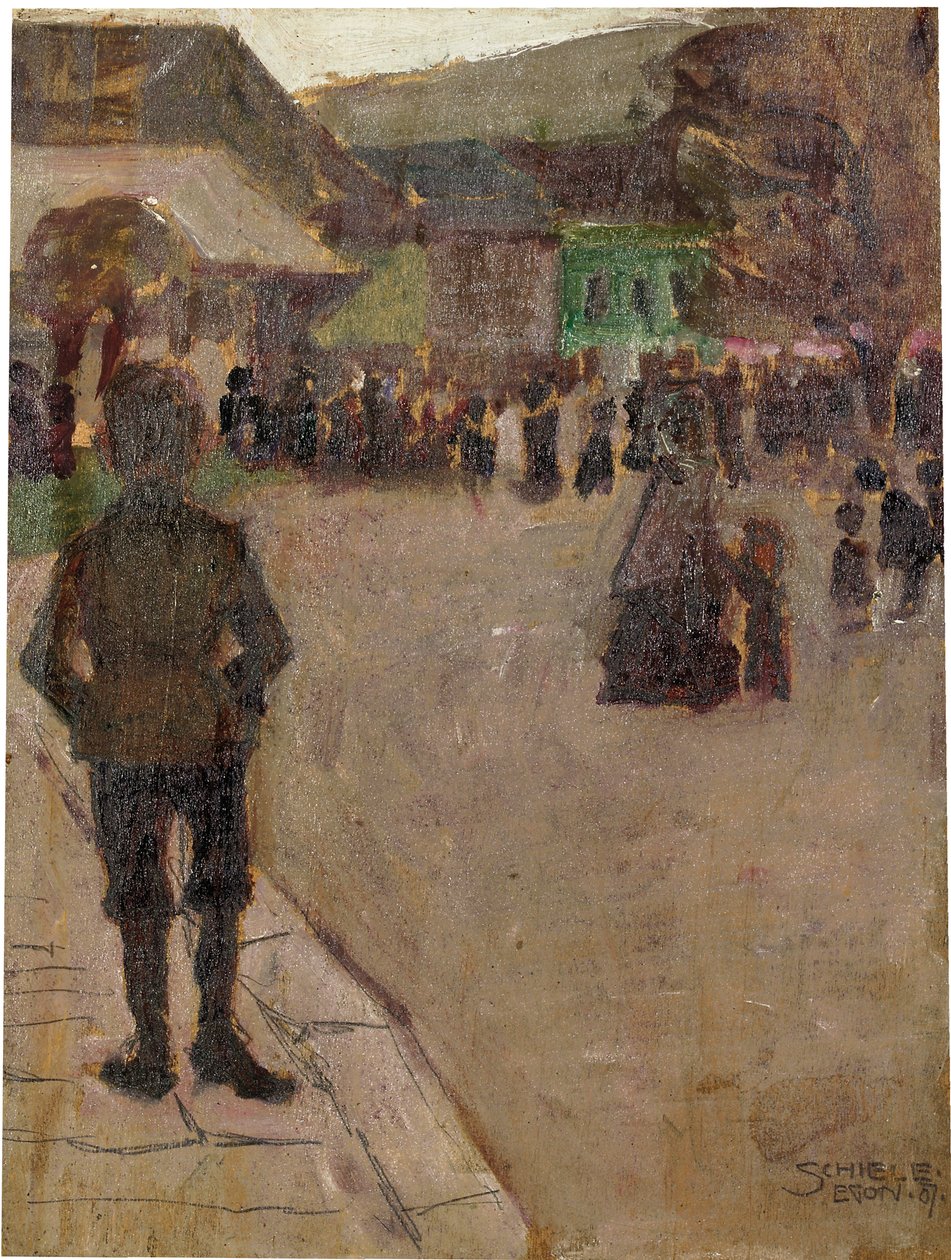 Antes del Leopolditag en Klosterneuburg, 1907 de Egon Schiele