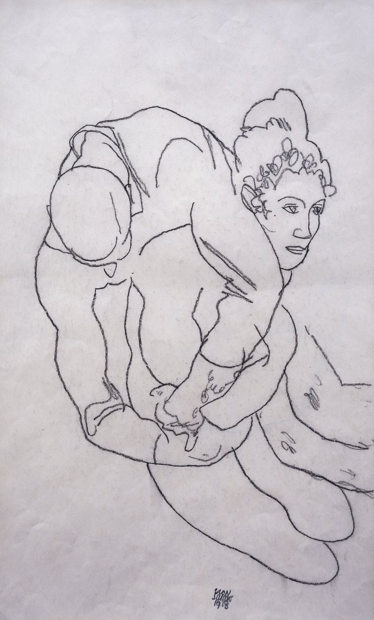 Siendo Abrazados de Egon Schiele
