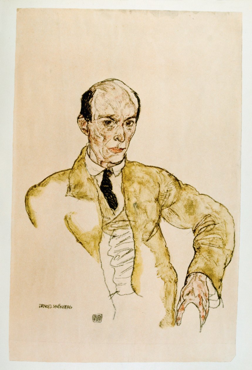 Compositor Arnold Schoenberg, Komponisty Arnolf Schoenberg Gouache, ... (gouache) de Egon Schiele