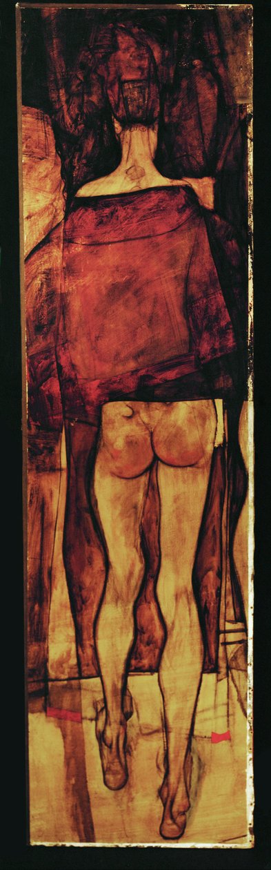 Desnudo femenino (óleo sobre lienzo) de Egon Schiele
