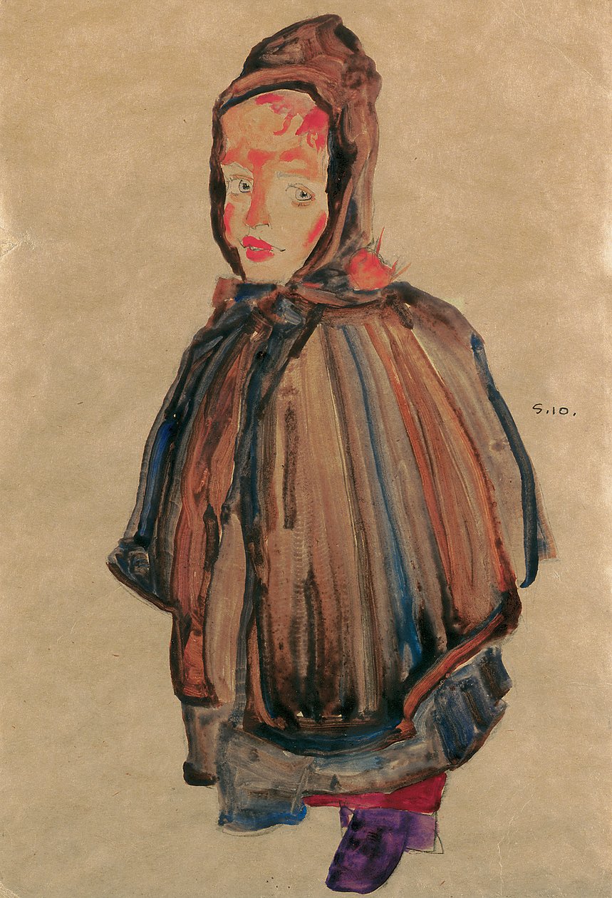 Niña con capucha, 1910 de Egon Schiele