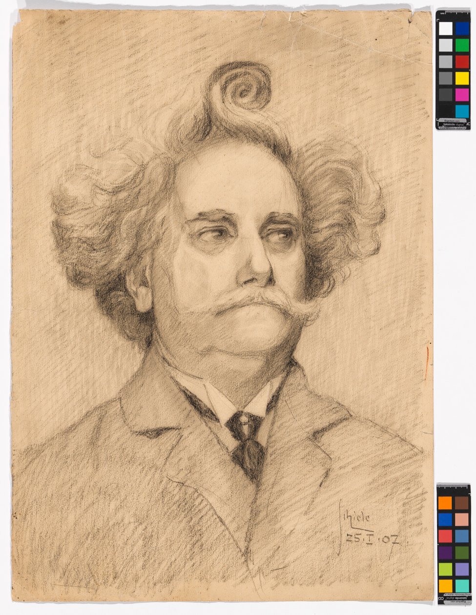 Retrato de caballero con tupé de Egon Schiele
