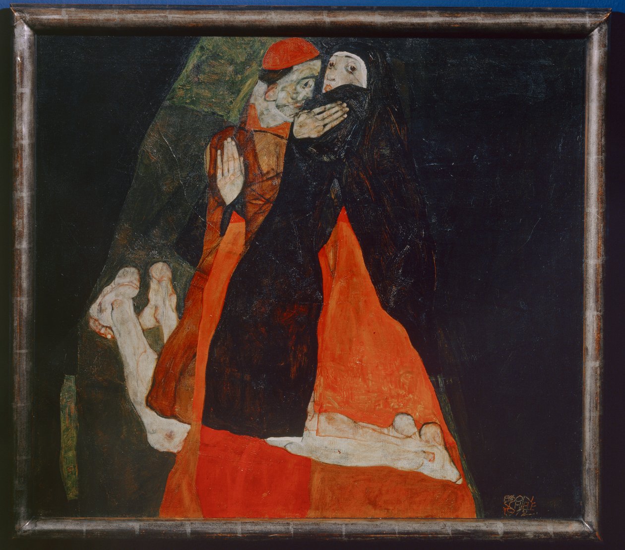 Kardinal und Nonne, Cardenal y monja ... (óleo sobre lienzo) de Egon Schiele
