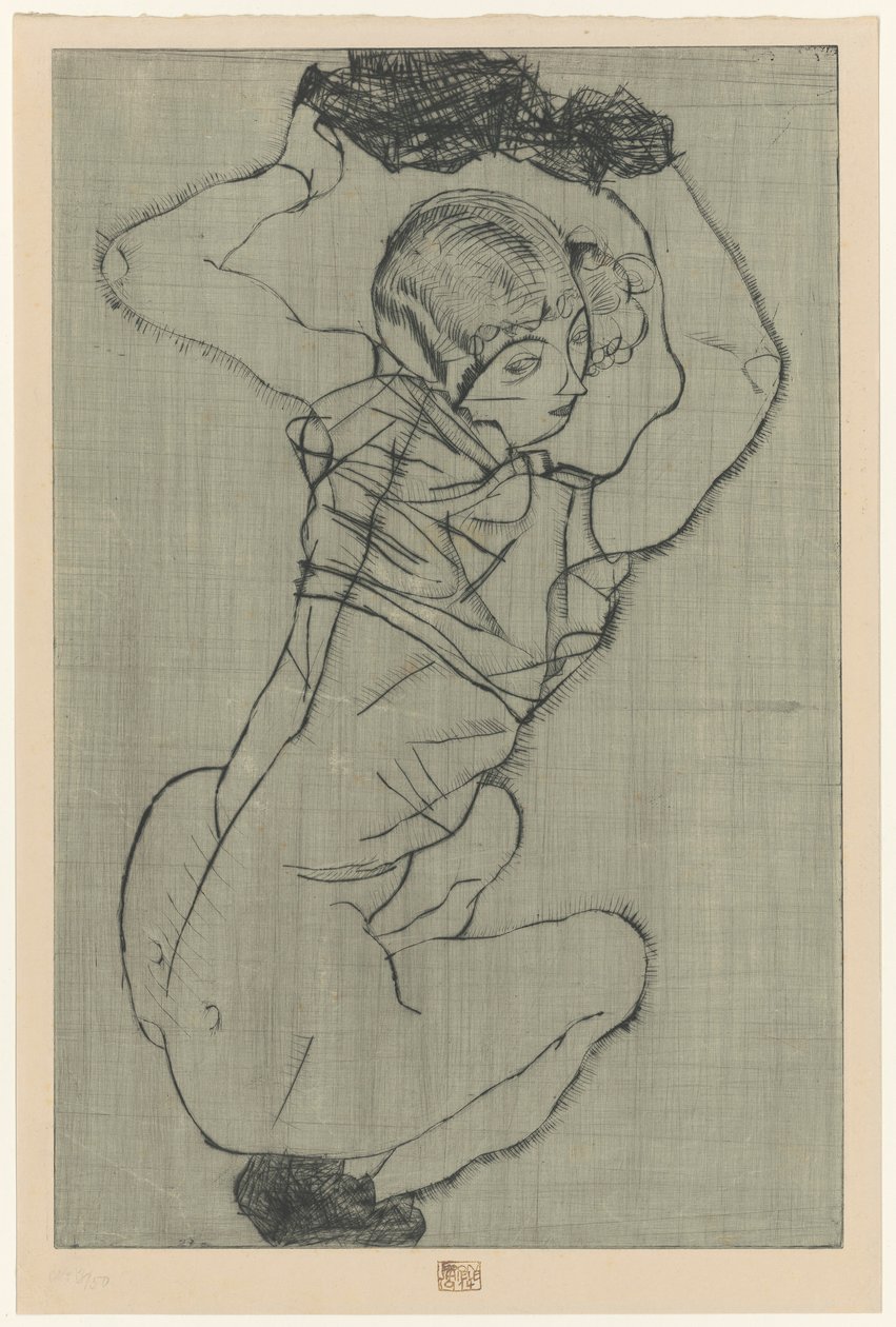 Acurrucada de Egon Schiele