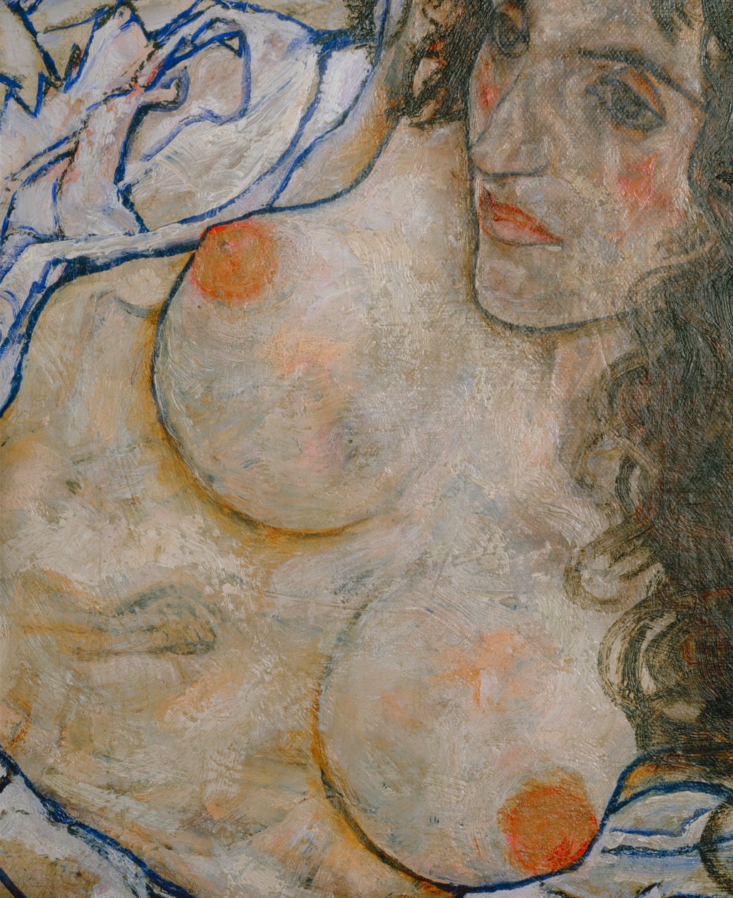 Liegende Frau (óleo sobre lienzo) de Egon Schiele