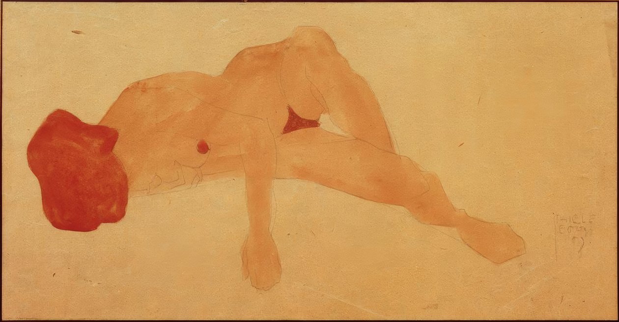 Desnudo femenino reclinado de Egon Schiele