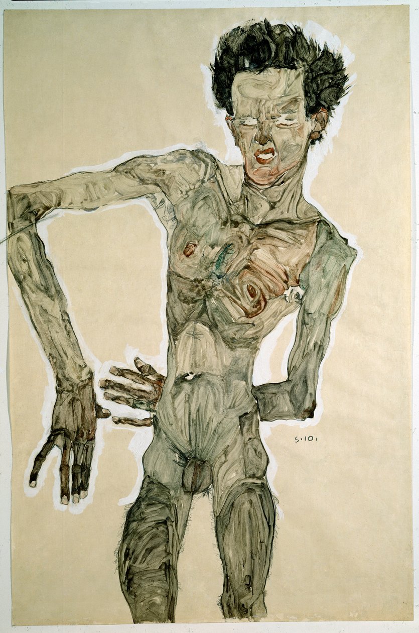 Desnudo masculino (Autorretrato) de Egon Schiele