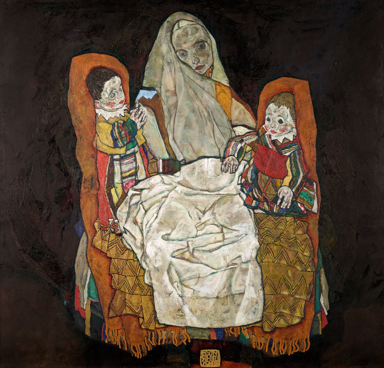 Madre con Dos Niños III, 1915-1917 de Egon Schiele