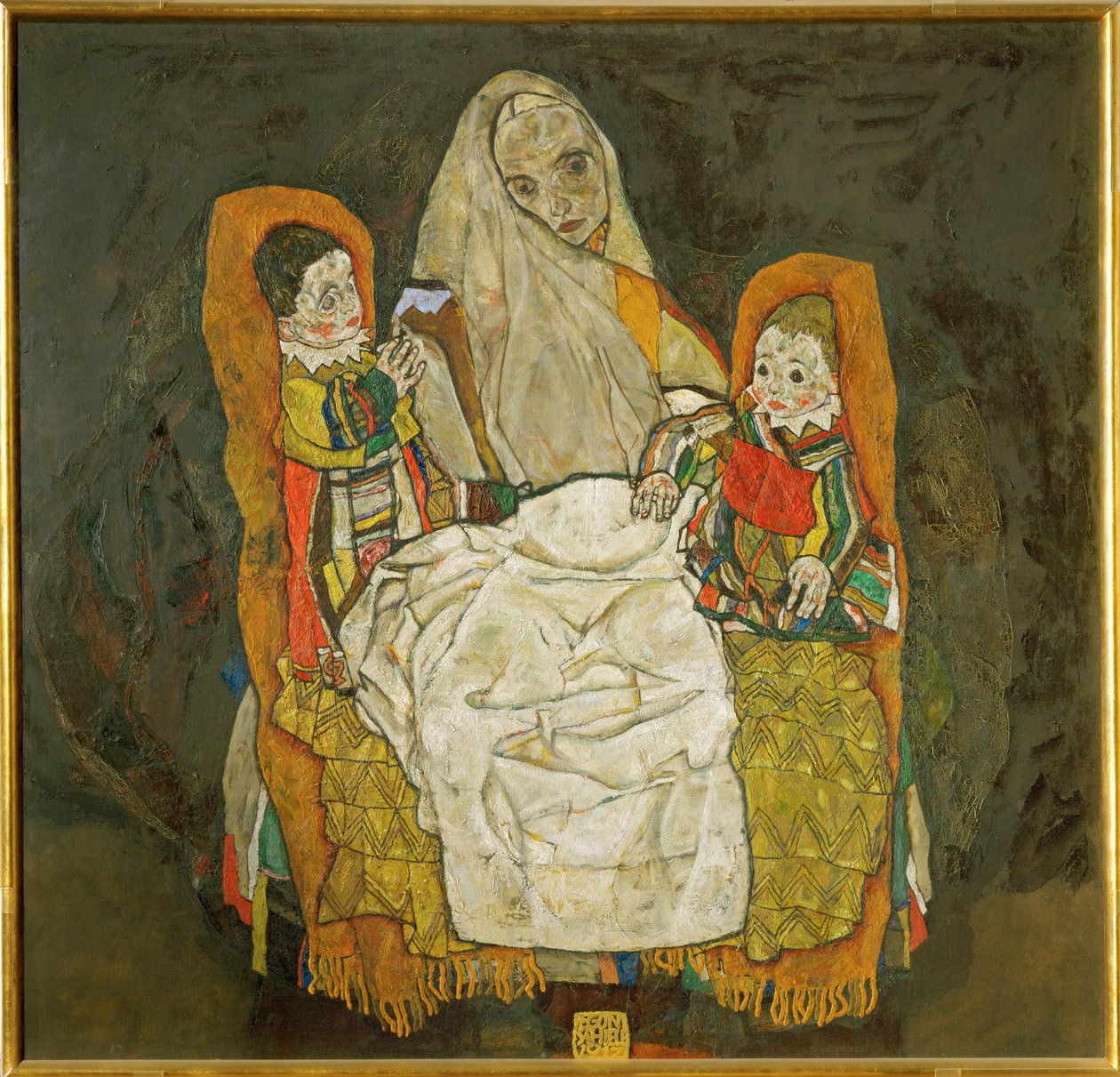 Madre con dos hijos (óleo sobre lienzo) de Egon Schiele