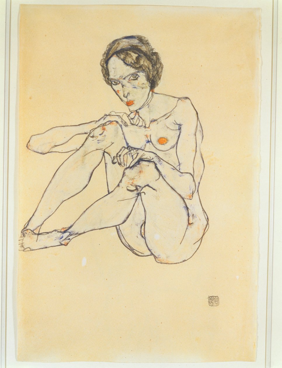 Mujer desnudaGouache, acuarela y lápiz. Firmado y fechado abajo a la derecha (gouache, acuarela y lápiz) de Egon Schiele