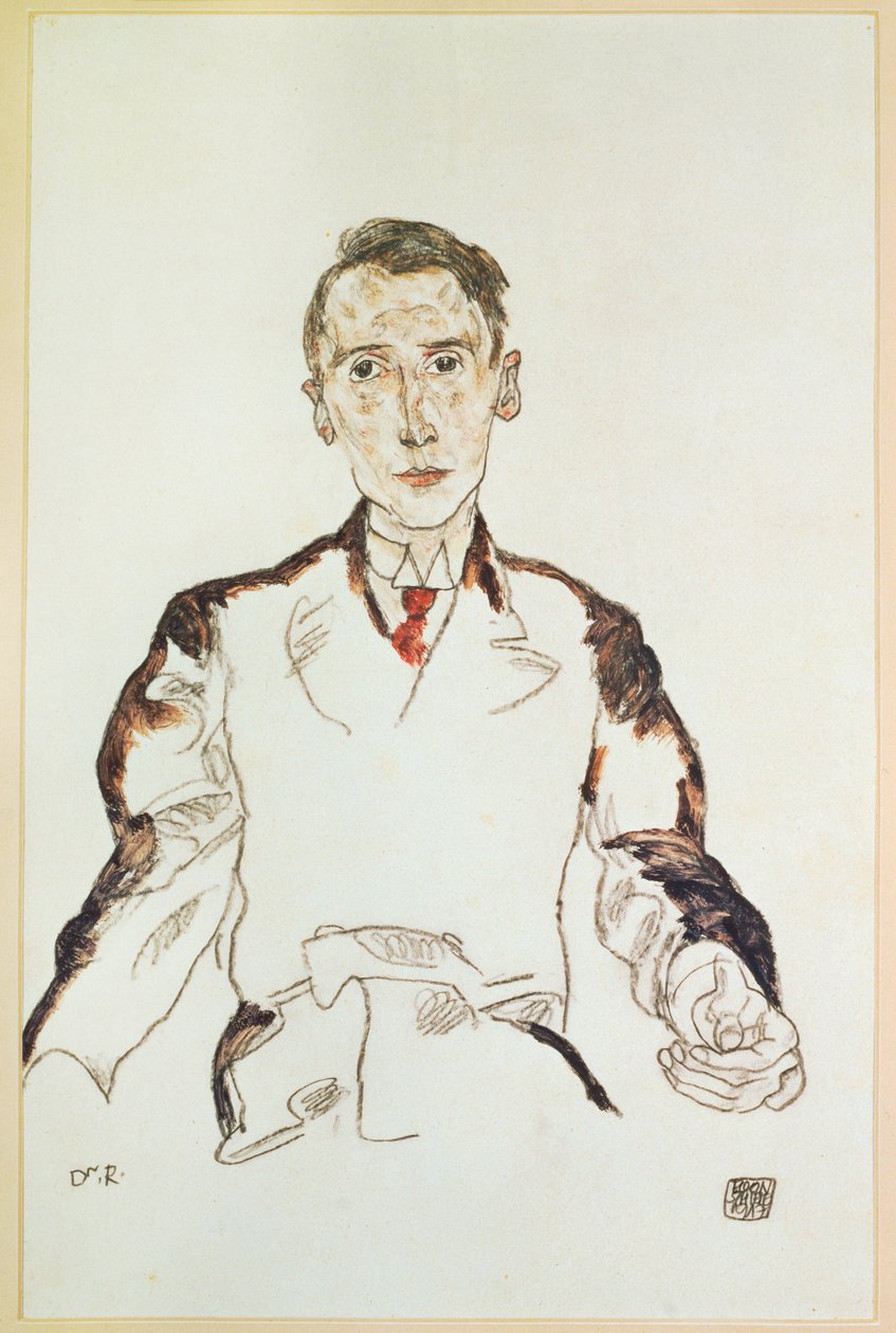 Retrato del Dr. Heinrich Rieger (gouache, acuarela y lápiz) de Egon Schiele