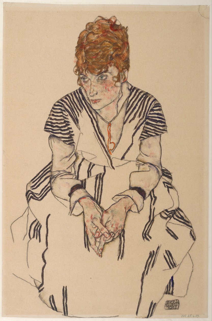 Retrato de la cuñada del artista, Adele Harms, 1917 de Egon Schiele