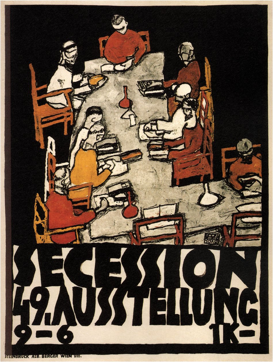 Cartel para la 49ª Exposición de la Secesión de Viena, 1918 de Egon Schiele