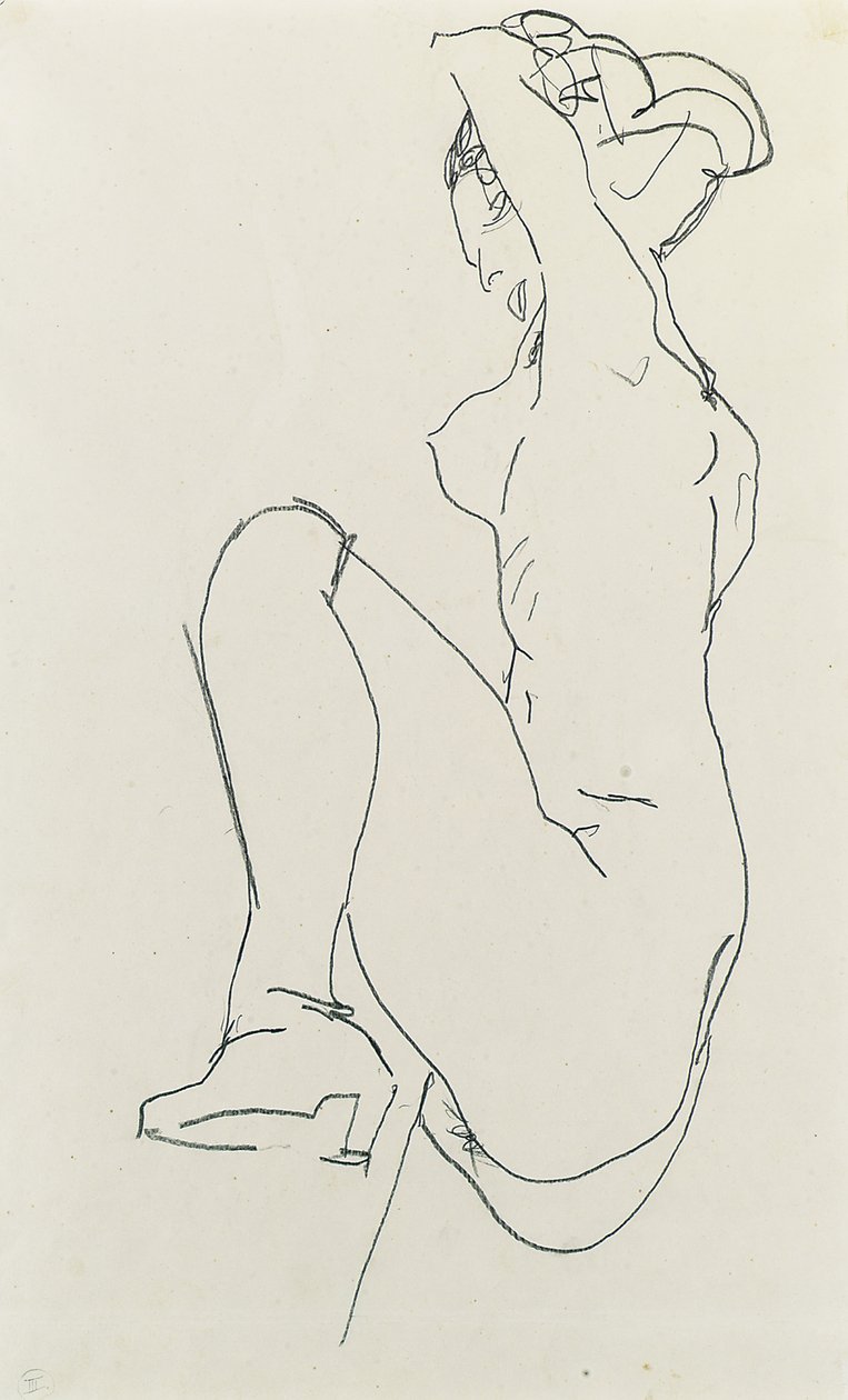 Desnudo femenino postrado, 1913 de Egon Schiele