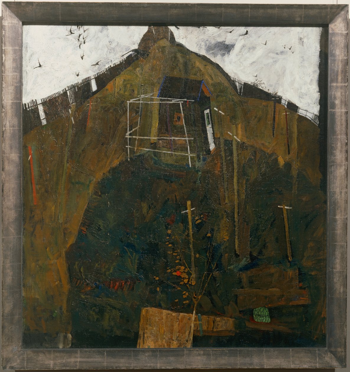 Rabenlandschaft, - Paisaje con cuervos ... (óleo sobre lienzo) de Egon Schiele