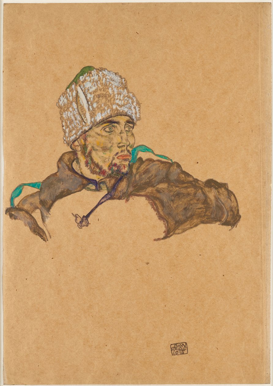 Prisionero de guerra ruso, 1915 de Egon Schiele