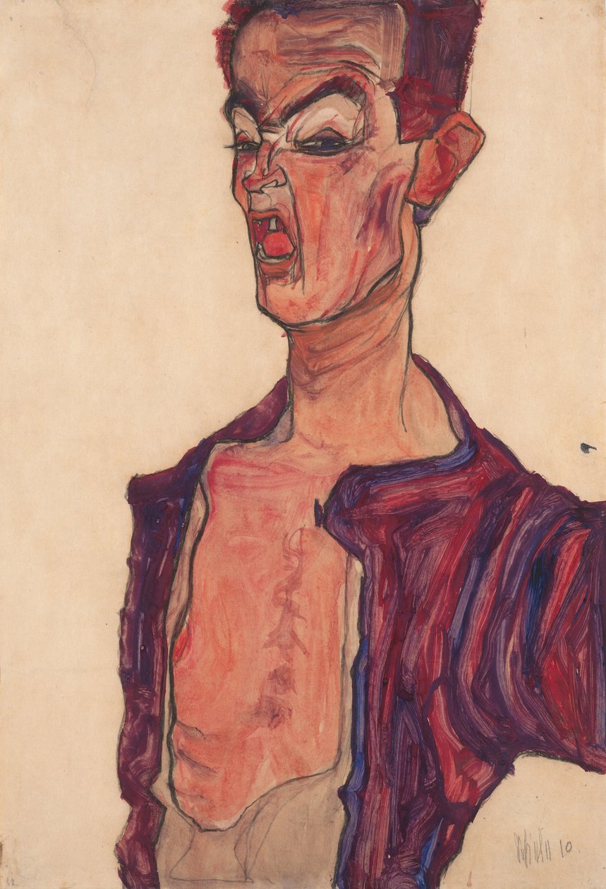 Autorretrato, haciendo muecas de Egon Schiele
