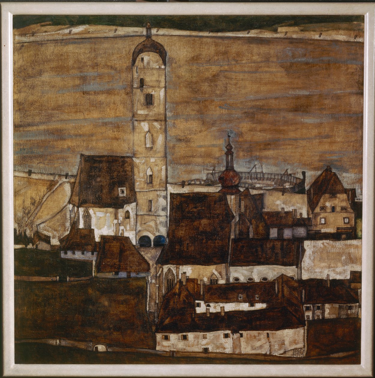 Stadt Stein II (pintura sobre lienzo) de Egon Schiele