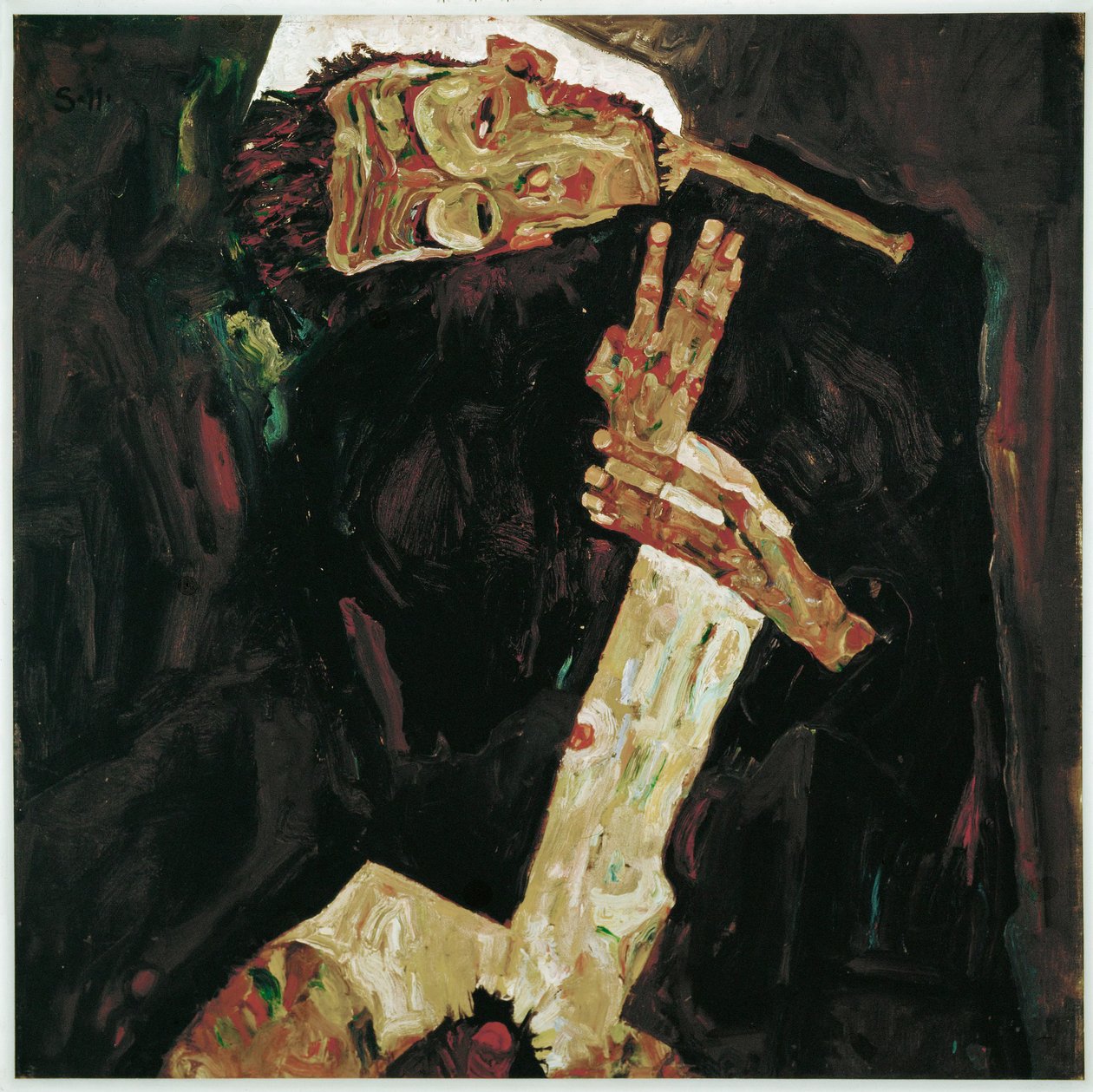El poeta (pintura sobre lienzo) de Egon Schiele