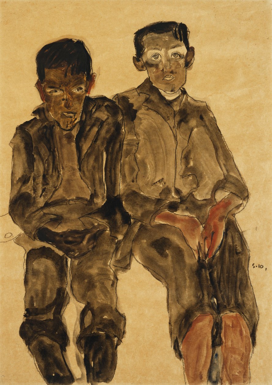 Dos Niños Sentados, 1910 de Egon Schiele