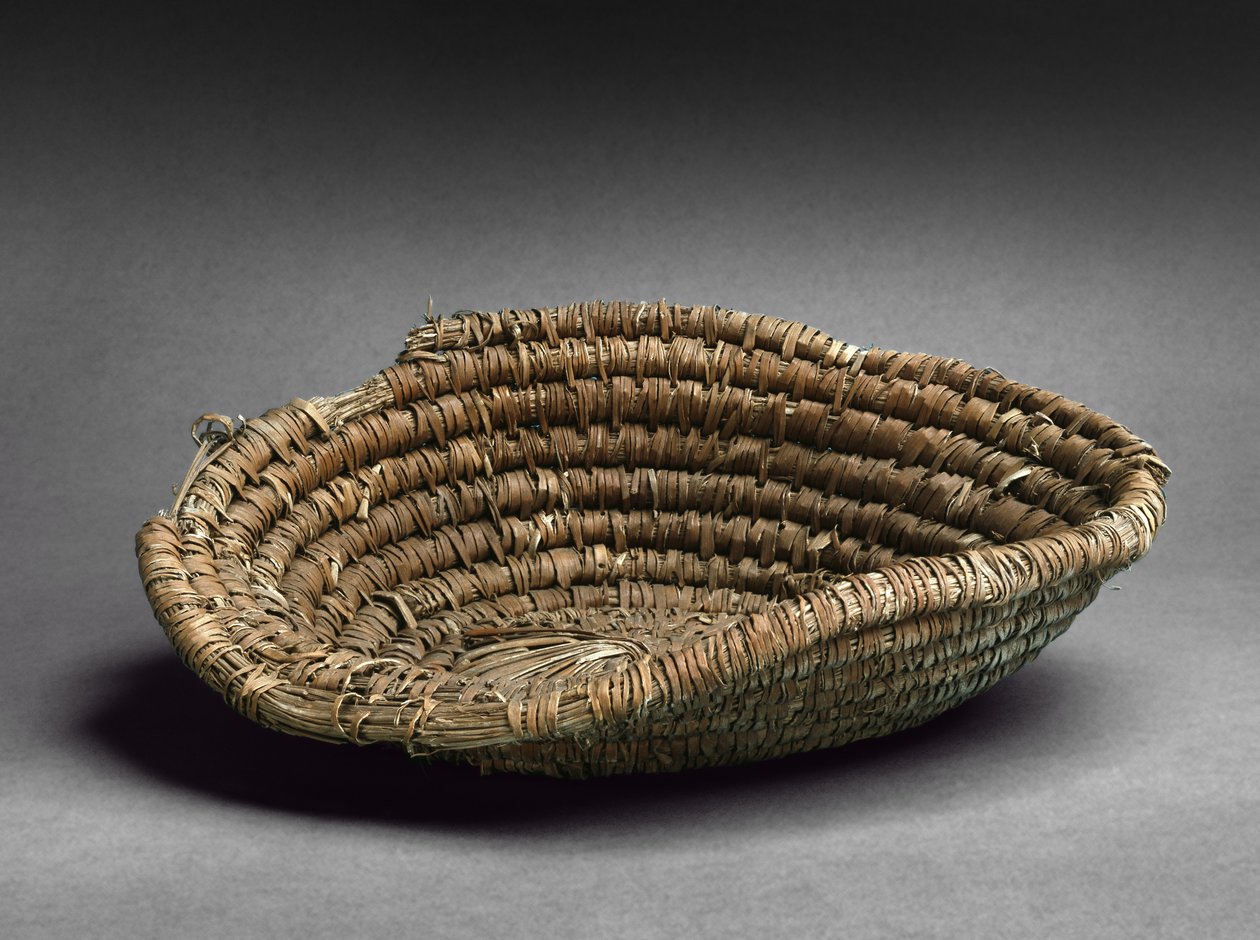 Cesta enrollada circular (junco marrón) de Egyptian