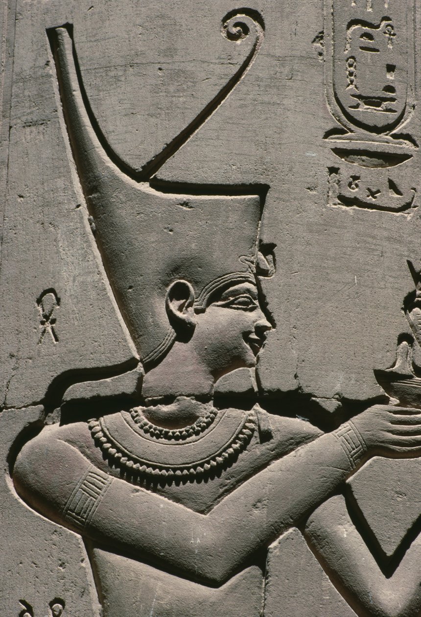 Detalle de un relieve, faraón de Egyptian