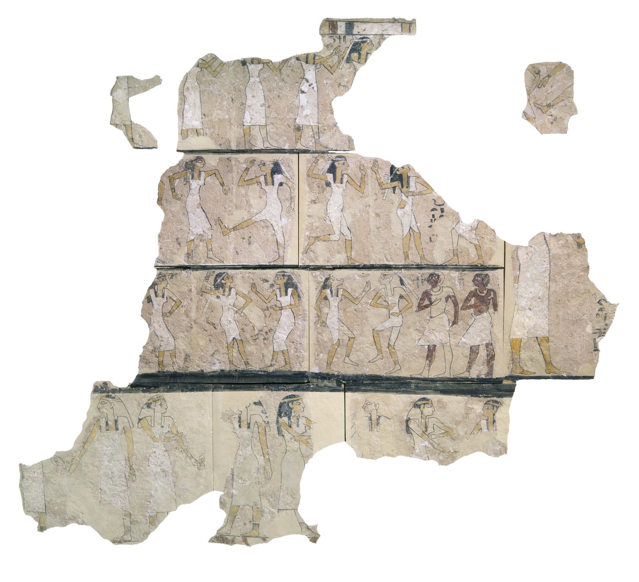 Fragmento de pintura mural que representa a chicas bailando, (detalle) de Egyptian