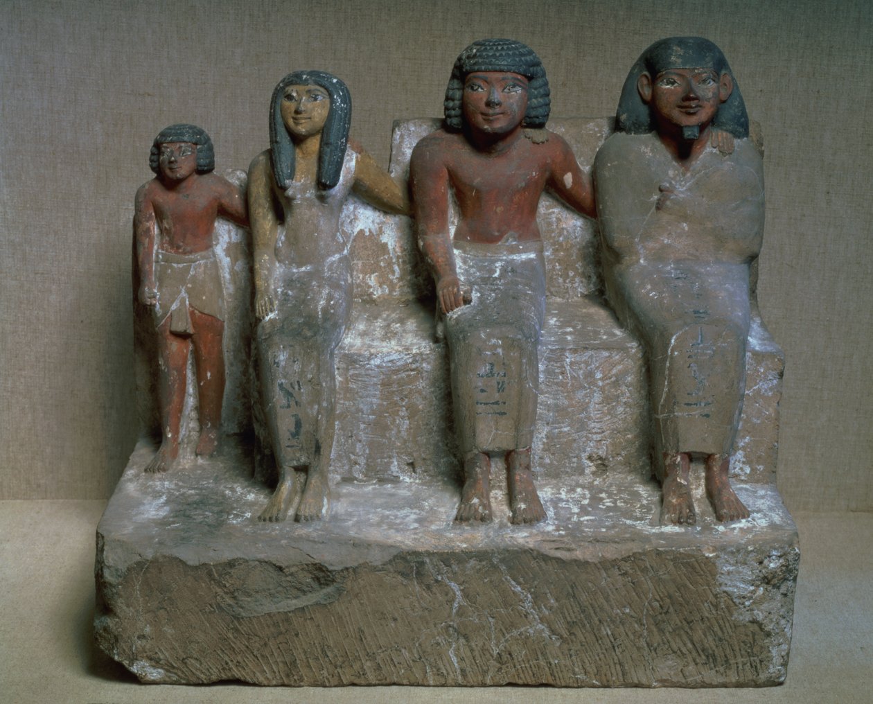 Estatuilla de un grupo familiar de Egyptian
