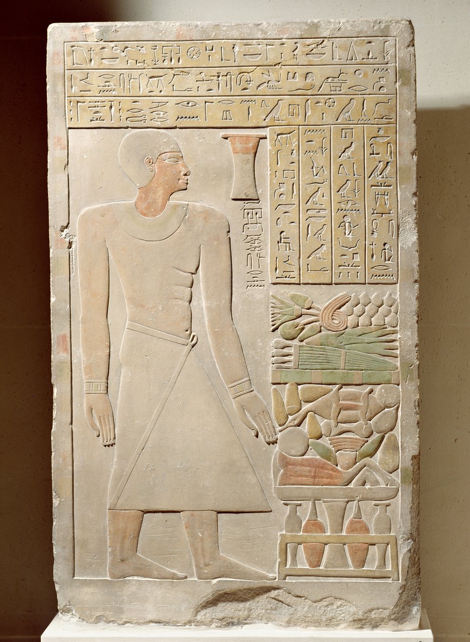 Estela en relieve de Senwosret, jefe del tesoro, Reino Medio, c.1970-1900 a.C. de Egyptian 12th Dynasty