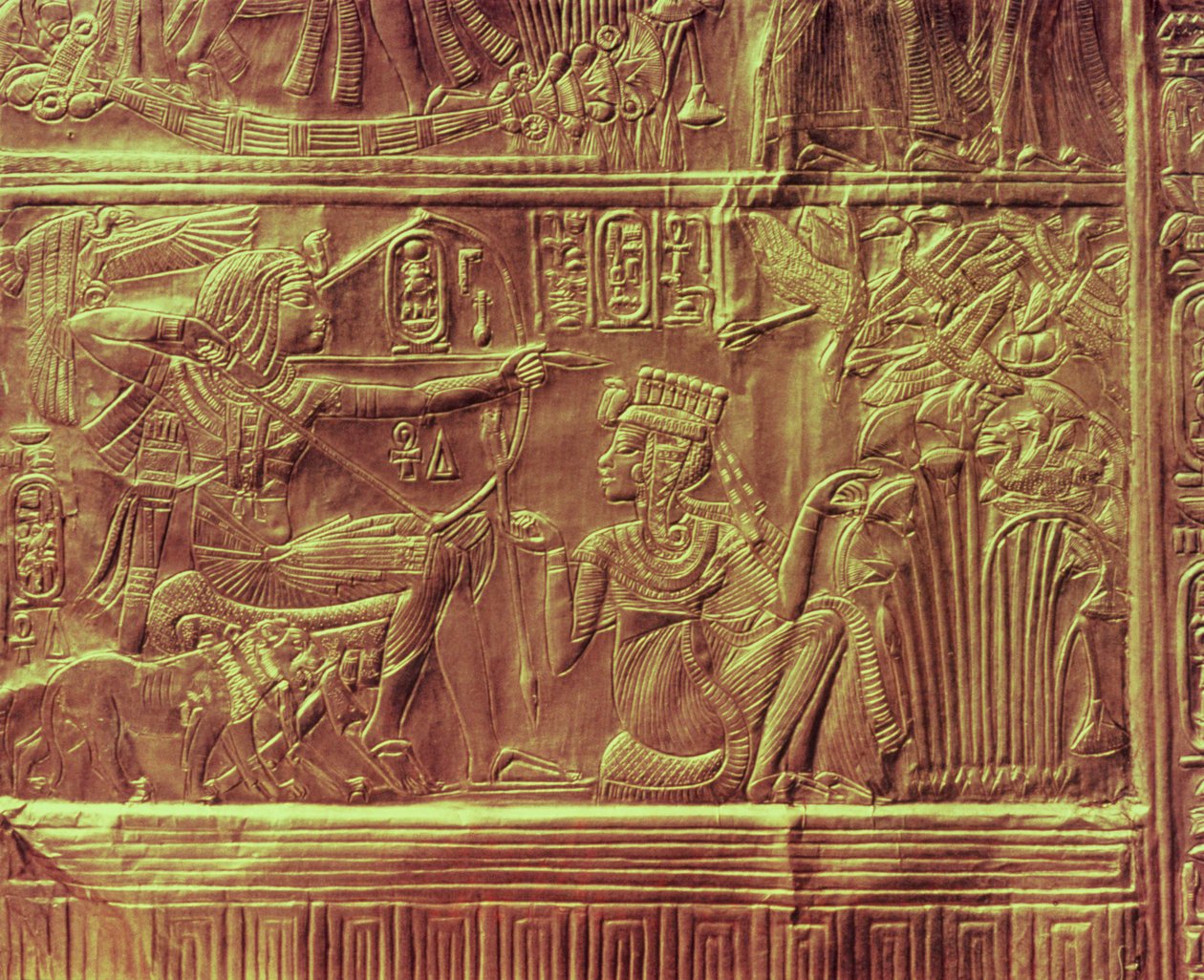 (detalle) del Santuario Dorado, Tesoro de Tutankamón de Egyptian 18th Dynasty