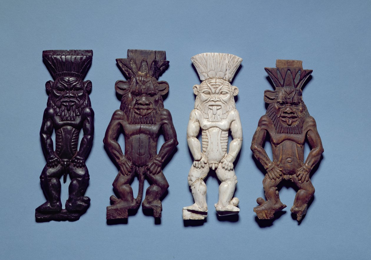 Cuatro figuras de la deidad grotesca Bes, Reino Nuevo de Egyptian 18th Dynasty