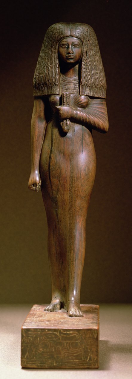 Estatuilla de Tuya, jefa del harén de Min, Nuevo Reino (madera) de Egyptian 18th Dynasty