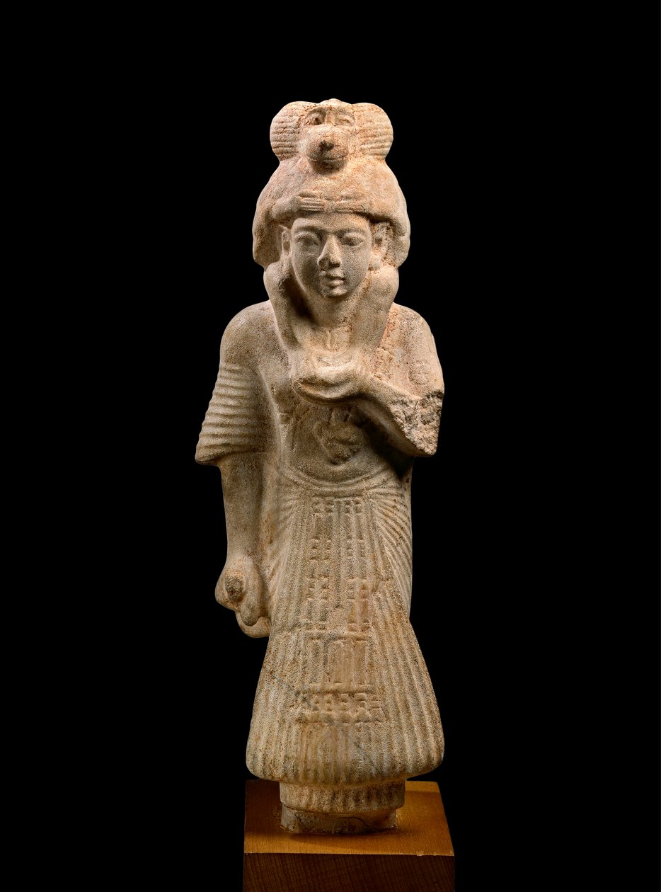 Escriba y sacerdote de Thoth llevando un babuino, de Ashmunein antigua Hermópolis, Reino Nuevo, Dinastía XIX 1307-1196 a.C. (detalle) de Egyptian 19th Dynasty