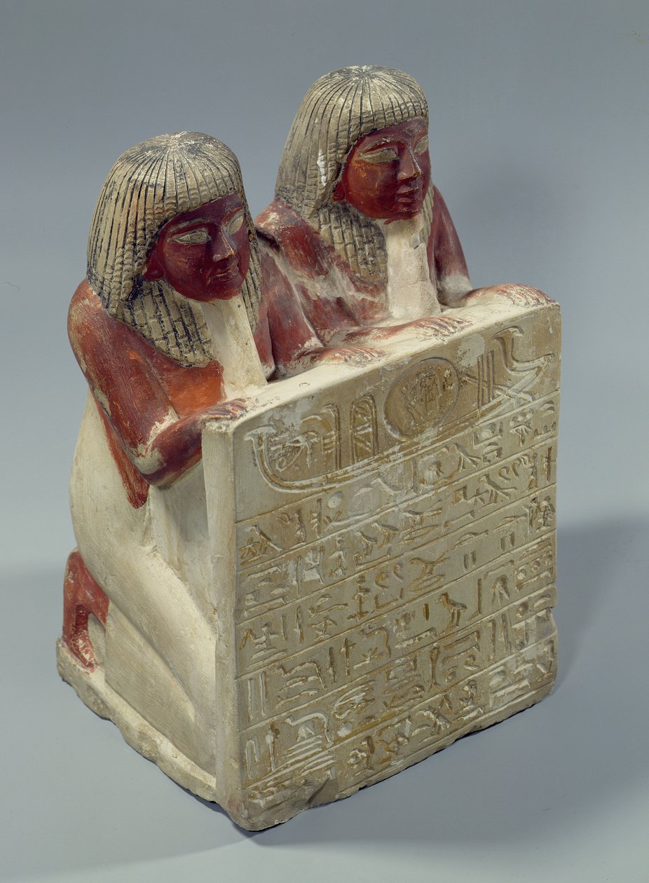 Didi y Pendua ofreciendo un himno al dios sol Re, de Deir el-Medina, Reino Nuevo de Egyptian 19th Dynasty