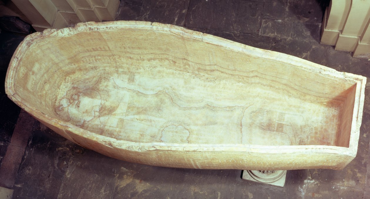 El sarcófago de Seti I, visto desde arriba, c.1300 a.C. de Egyptian 19th Dynasty