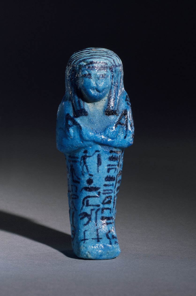Figurilla inscrita para el sacerdote de Amón, Amenemope y Shawabti de la Tumba 148, Tebas, Reino Nuevo, c.1193-1080 a.C. (detalle) de Egyptian 20th Dynasty