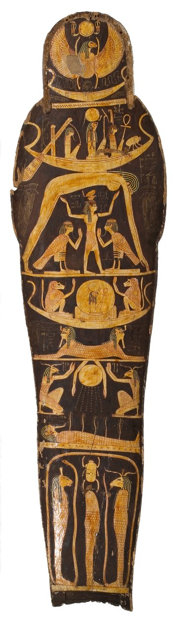 Tapa de momia, del ataúd del Jefe de escribas del templo de Amón Re, Nespawershefyt, Tercer Periodo Intermedio, c.1000 a.C. de Egyptian 21st Dynasty