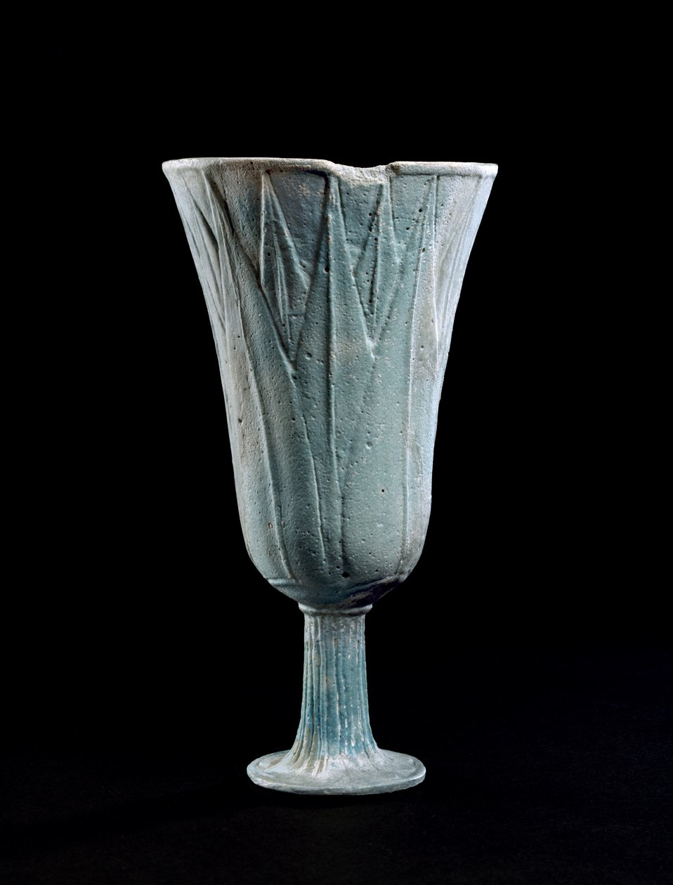 Cáliz de fayenza en forma de flor de loto de Egyptian 22nd Dynasty