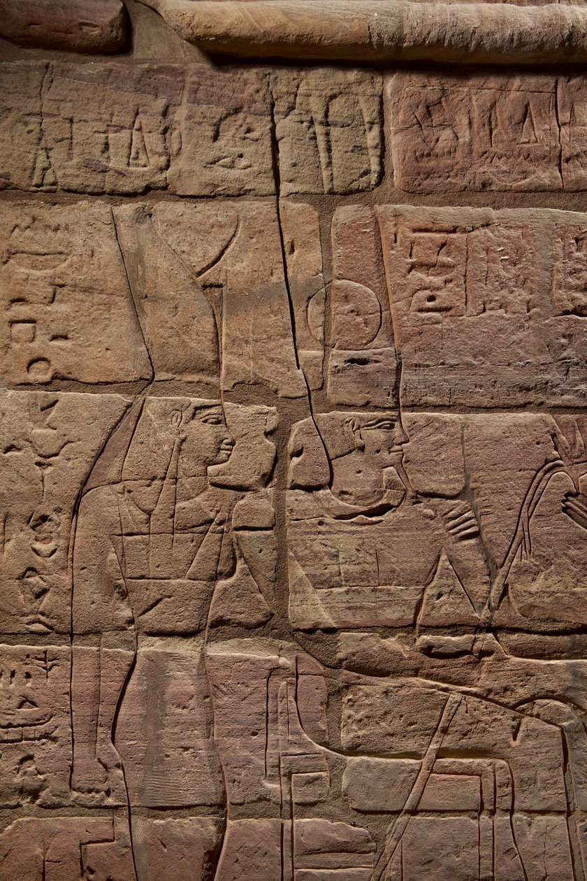 (detalle) de la pared de Aspelta, c.680 a.C. de Egyptian 25th Dynasty