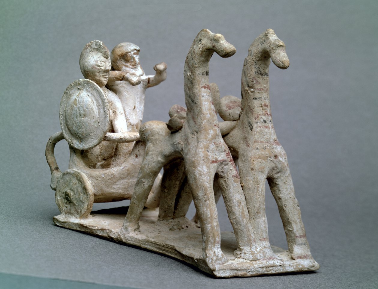 Carro y caballos, de la Tumba de la Princesa Nefertiabet, Reino Antiguo (arcilla) de Egyptian 4th Dynasty