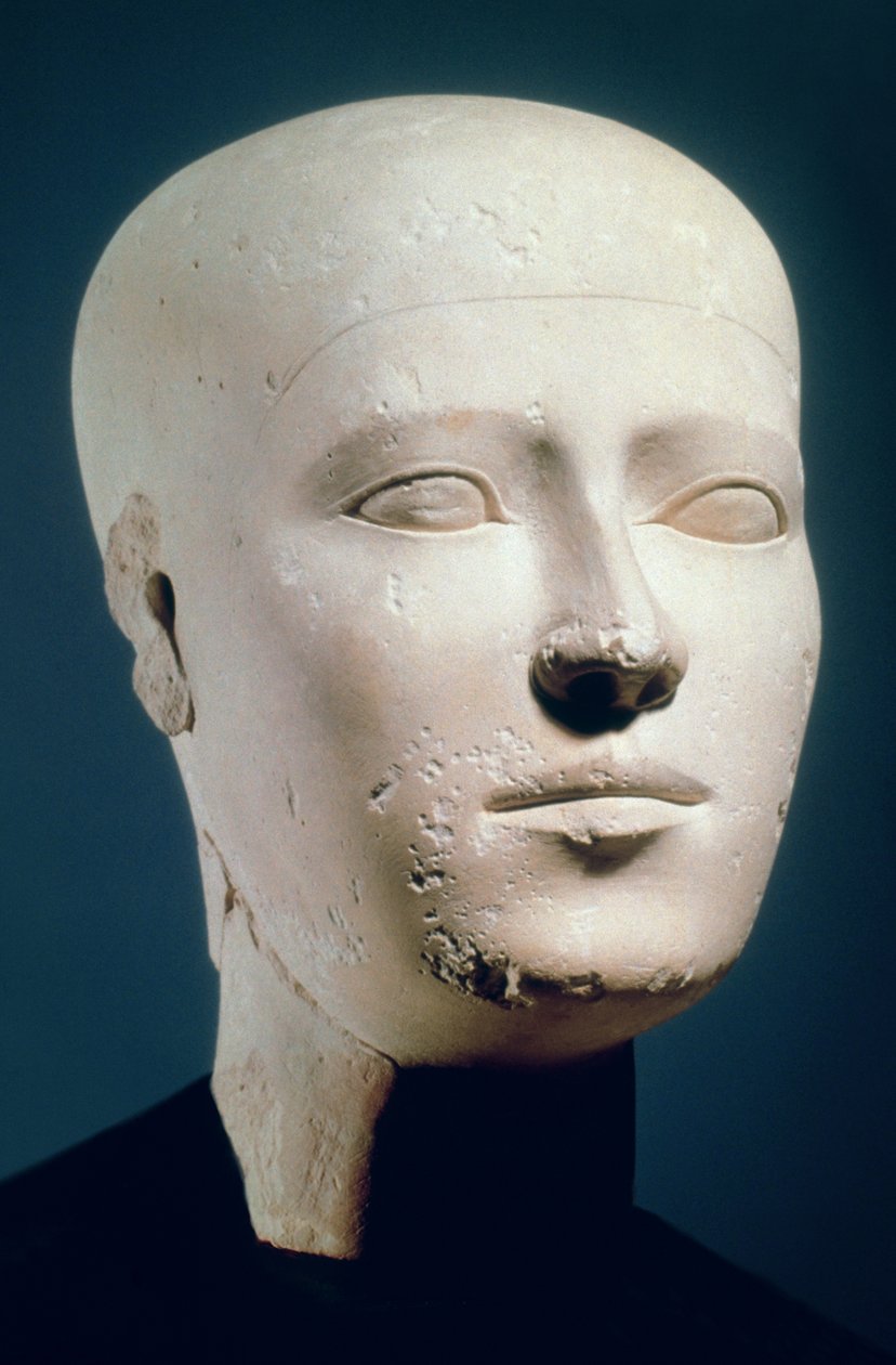 Cabeza de retrato de las tumbas de la necrópolis de Giza, c.2600 a.C. de Egyptian 4th Dynasty